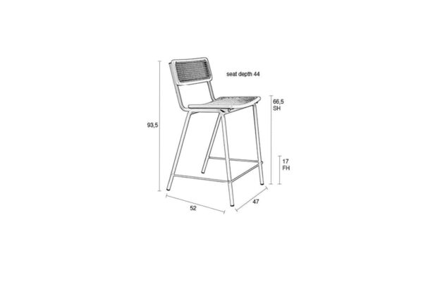 ZUIVER Jort counter tool must/naturaalne