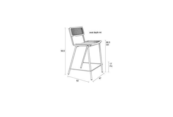 ZUIVER Jort counter tool must/naturaalne