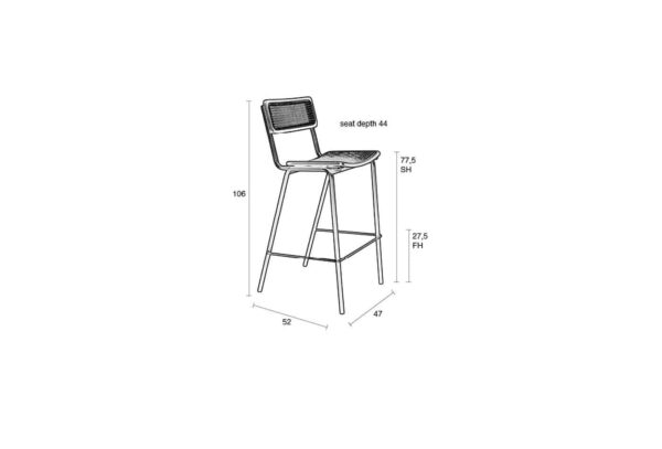 ZUIVER Jort counter tool must/naturaalne