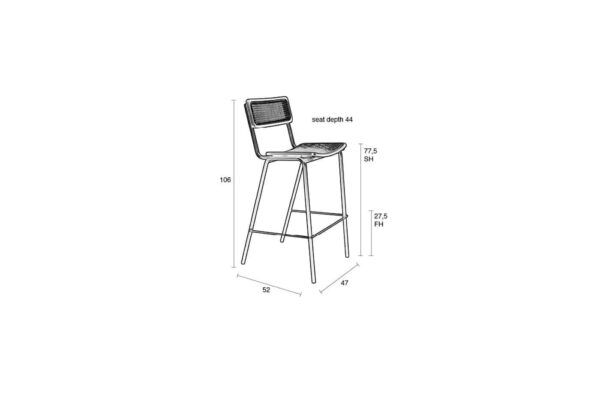 ZUIVER Jort counter tool must/naturaalne