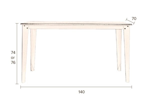 DUTCHBONE Scuola laud 140x70cm