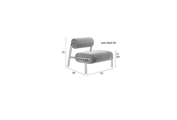 ZUIVER Lekima Lounge chair tumesinine