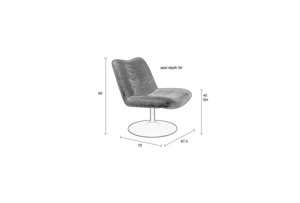 ZUIVER Bubba Lounge tool roosa