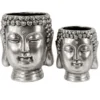 Lillepott buddha hõbedane