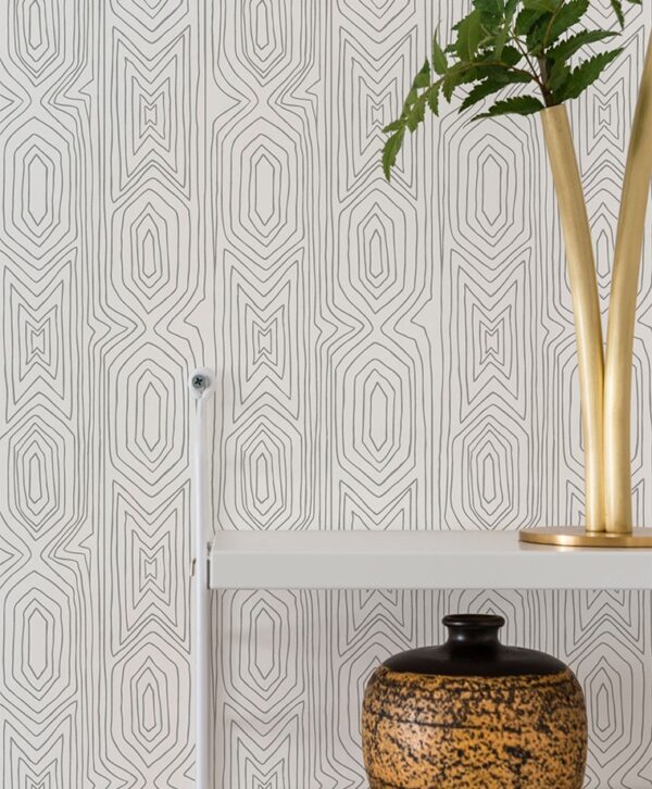 Duro tapeet Linjelek, vitgrå