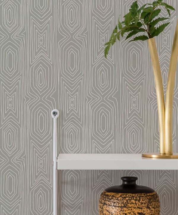 Duro tapeet Linjelek, gråvit