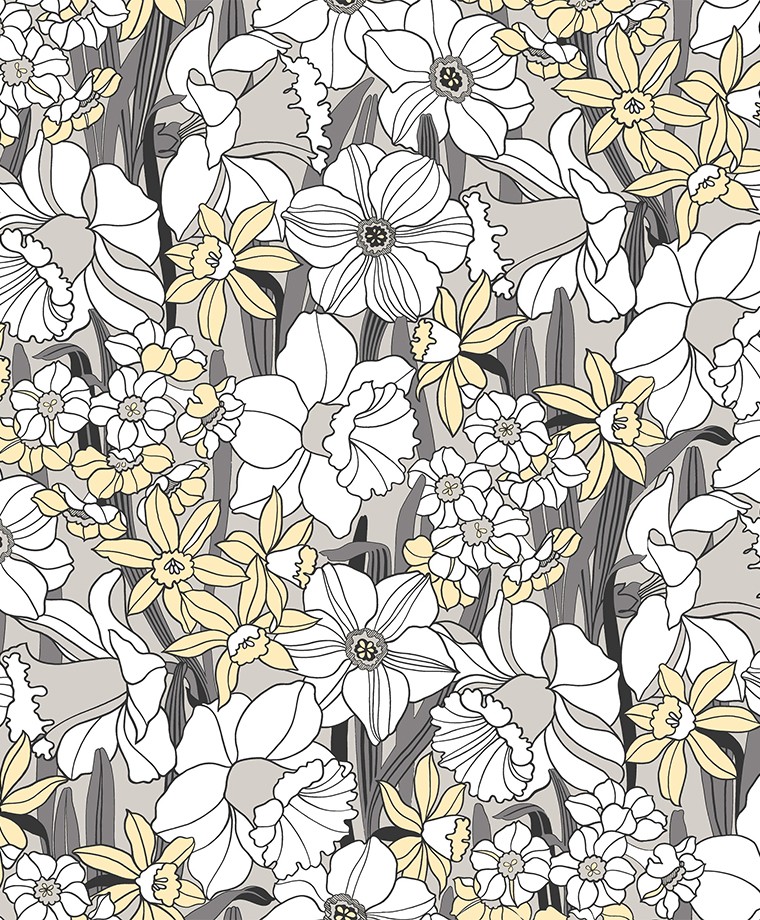 Duro tapeet Påsklilja, grå