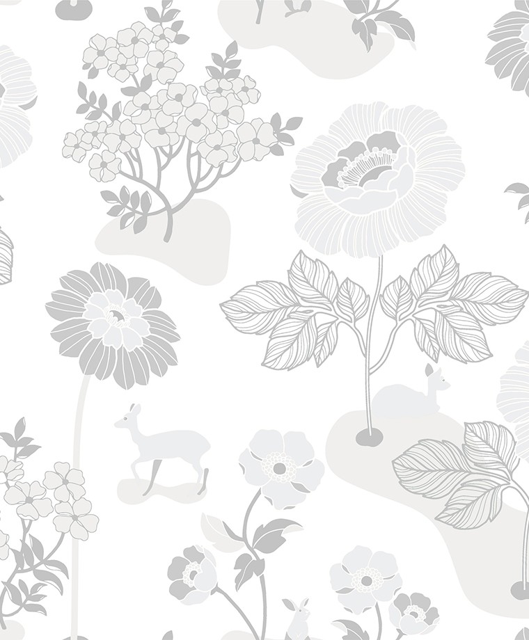 Duro tapeet Blomsteräng, silver