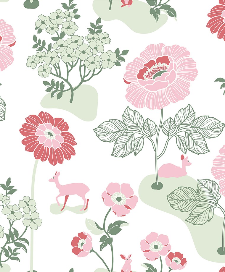 Duro tapeet Blomsteräng, röd