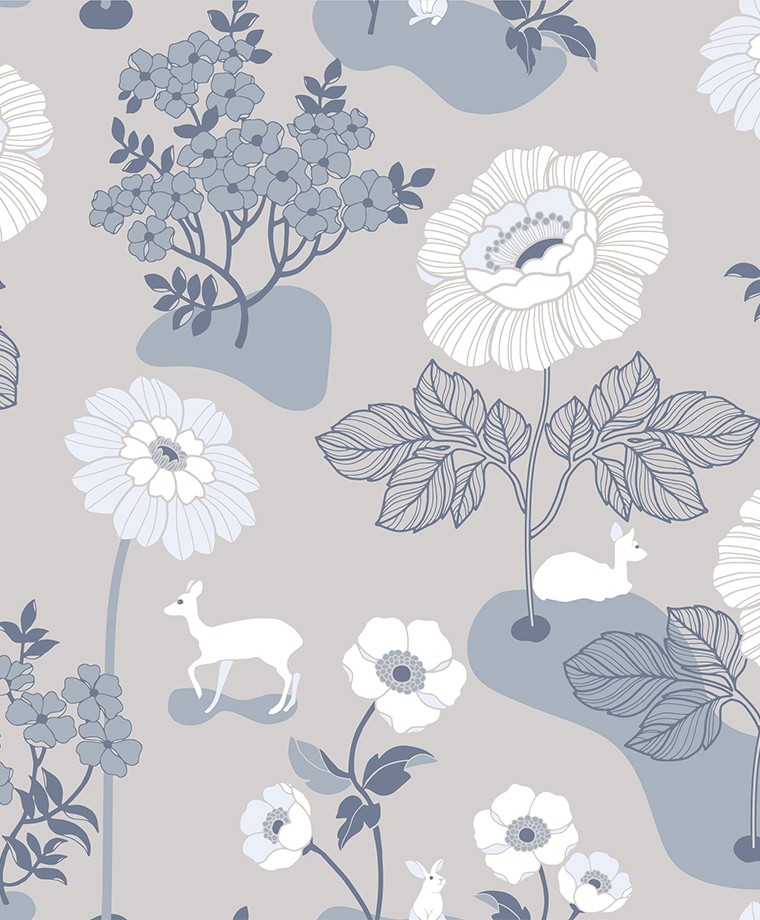 Duro tapeet Blomsteräng, grå
