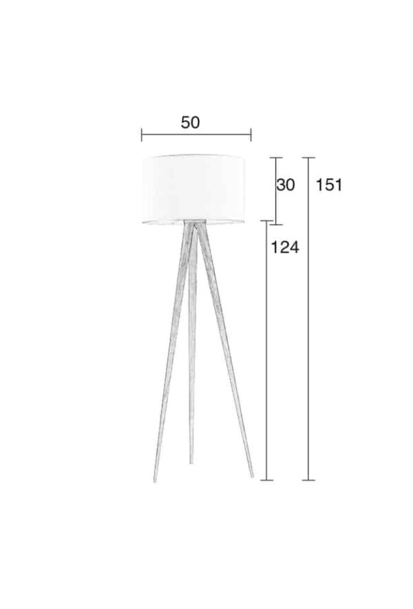 Zuiver Tripod Wood põrandavalgusti must