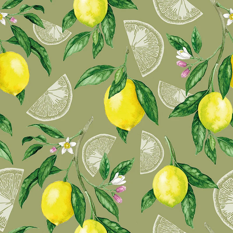 Baubauwall fliistapeet Ripe Lemons white Wedges 51100085