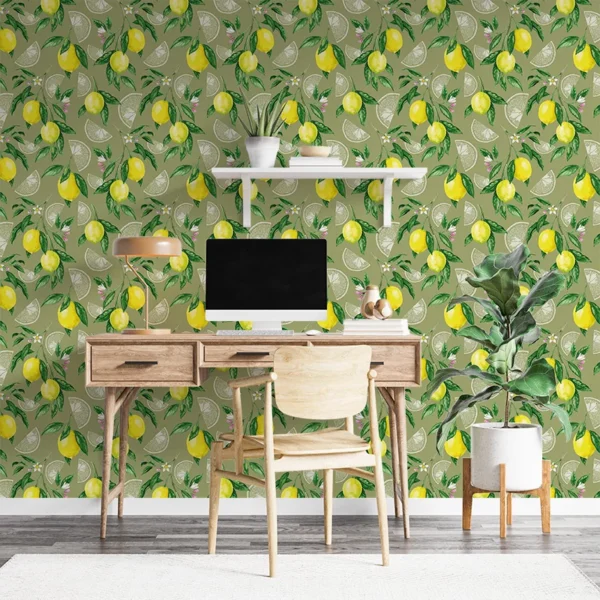 Baubauwall fliistapeet Ripe Lemons white Wedges 51100085