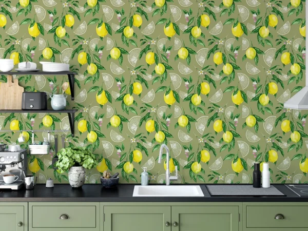 Baubauwall fliistapeet Ripe Lemons white Wedges 51100085