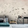 Baubauwall pilttapeet World Map Animal Safari 51200100
