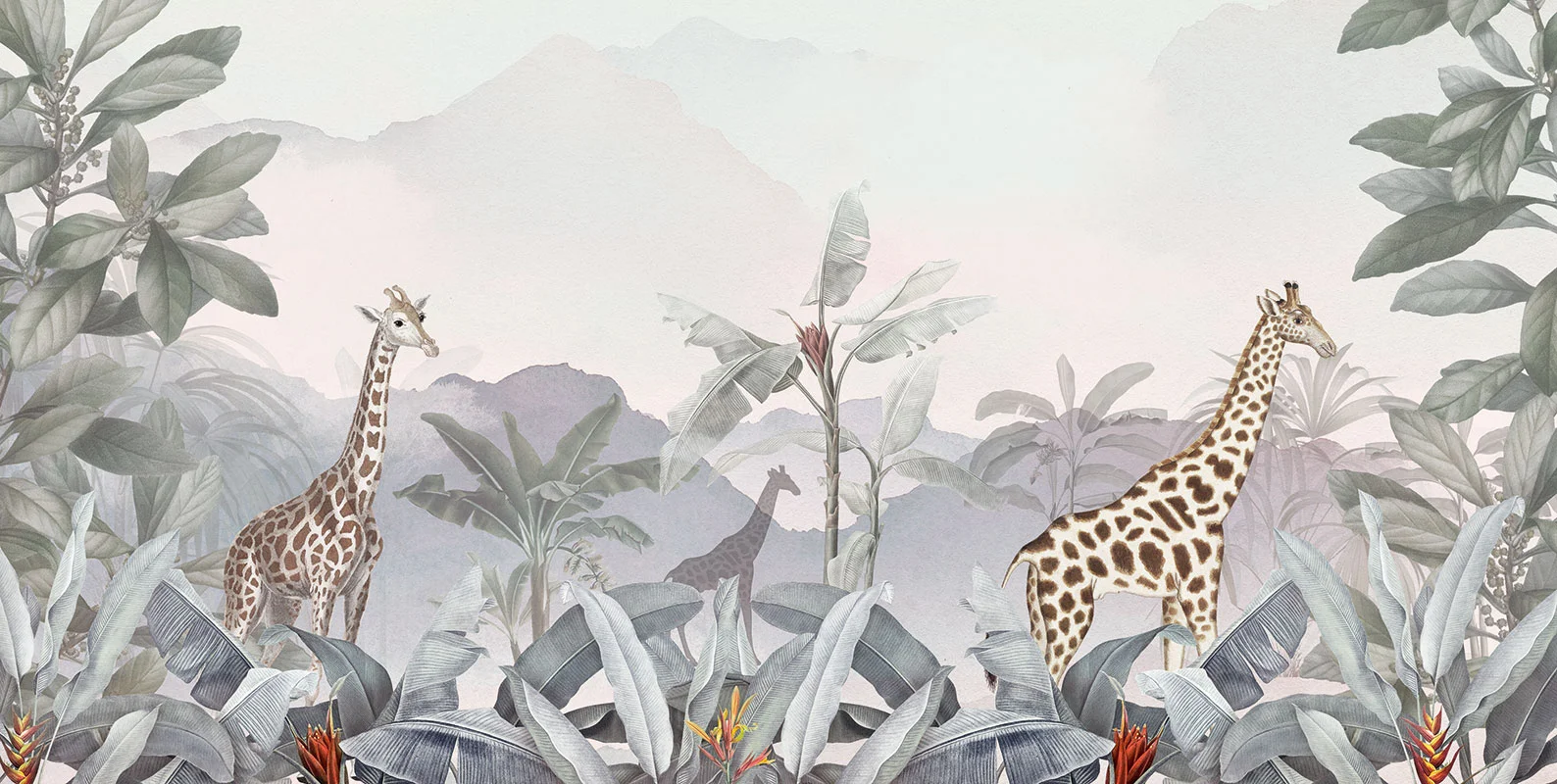 Baubauwall pilttapeet Tropical Giraffe Jungle 51200111