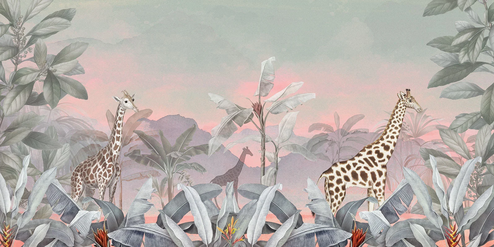 Baubauwall pilttapeet Tropical Giraffe Jungle 51200112