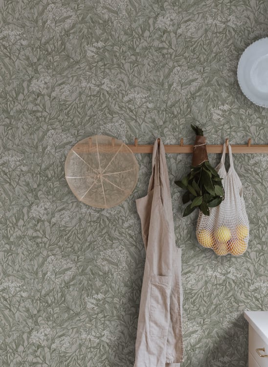 Sandberg tapeet Malin, Sage Green 225-28