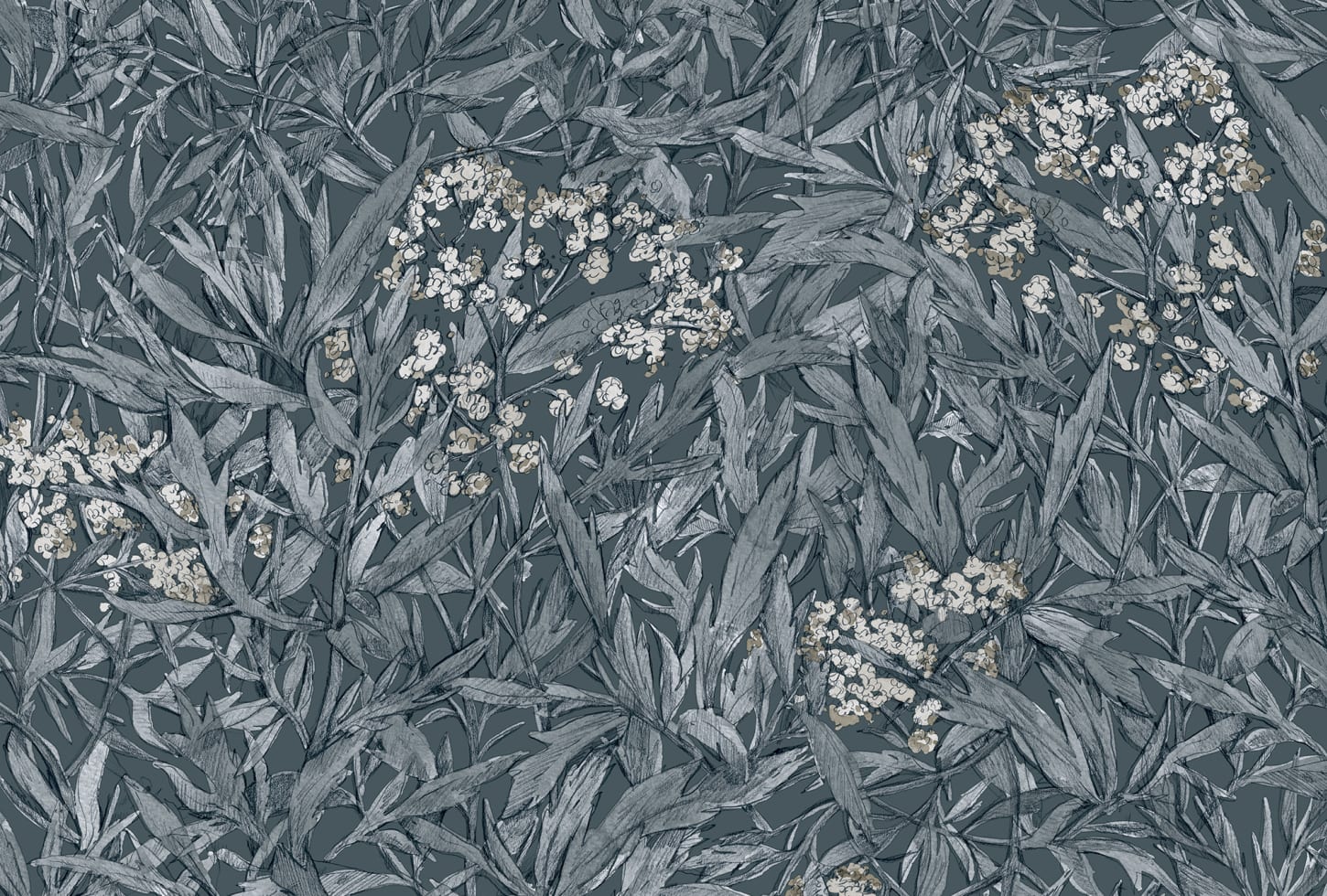 Sandberg tapeet Malin, Indigo Blue 225-66