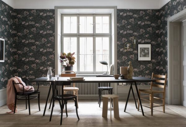 Sandberg tapeet Malin, Black 225-81