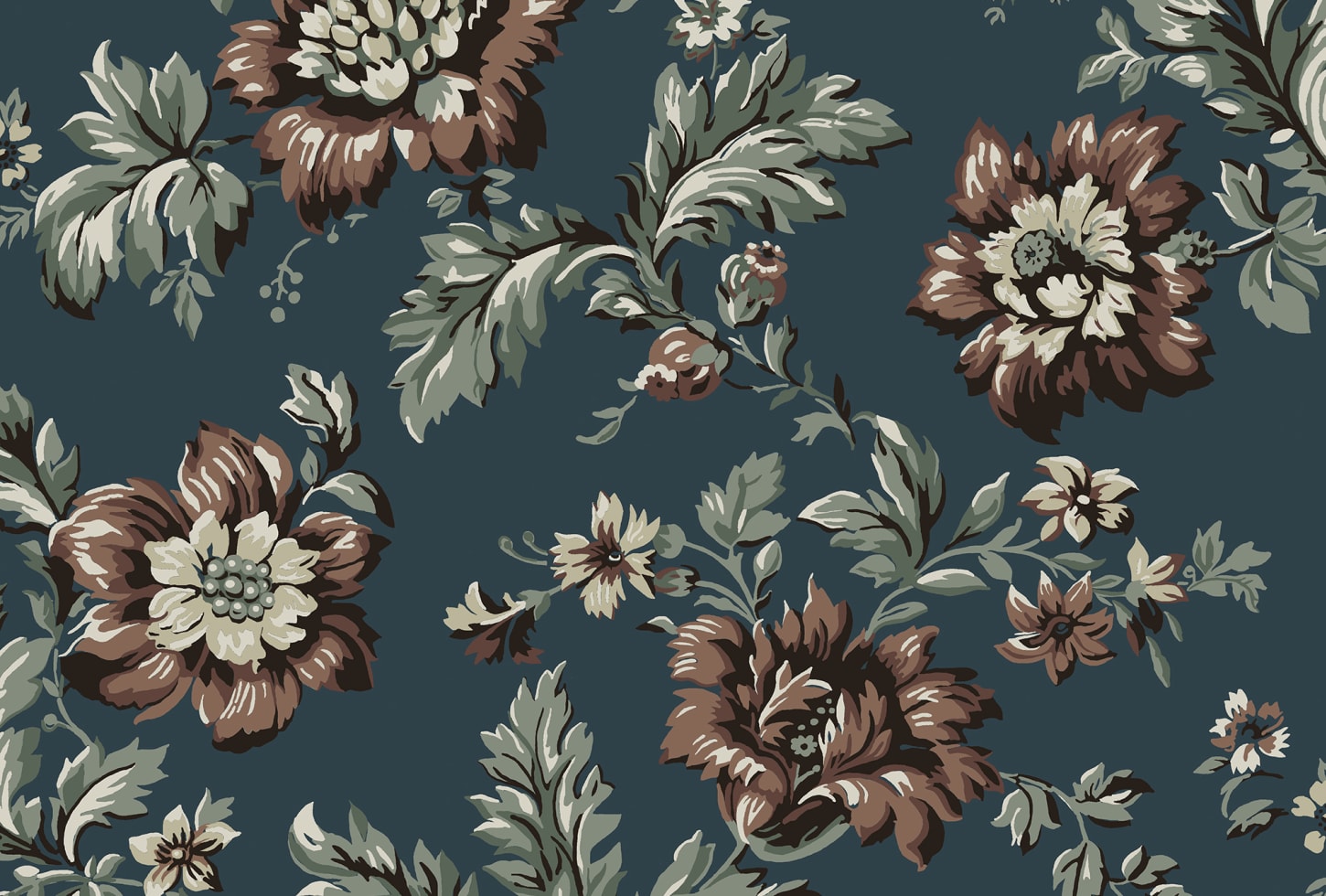 Sandberg tapeet Rosenholm Midnight Blue 407-86