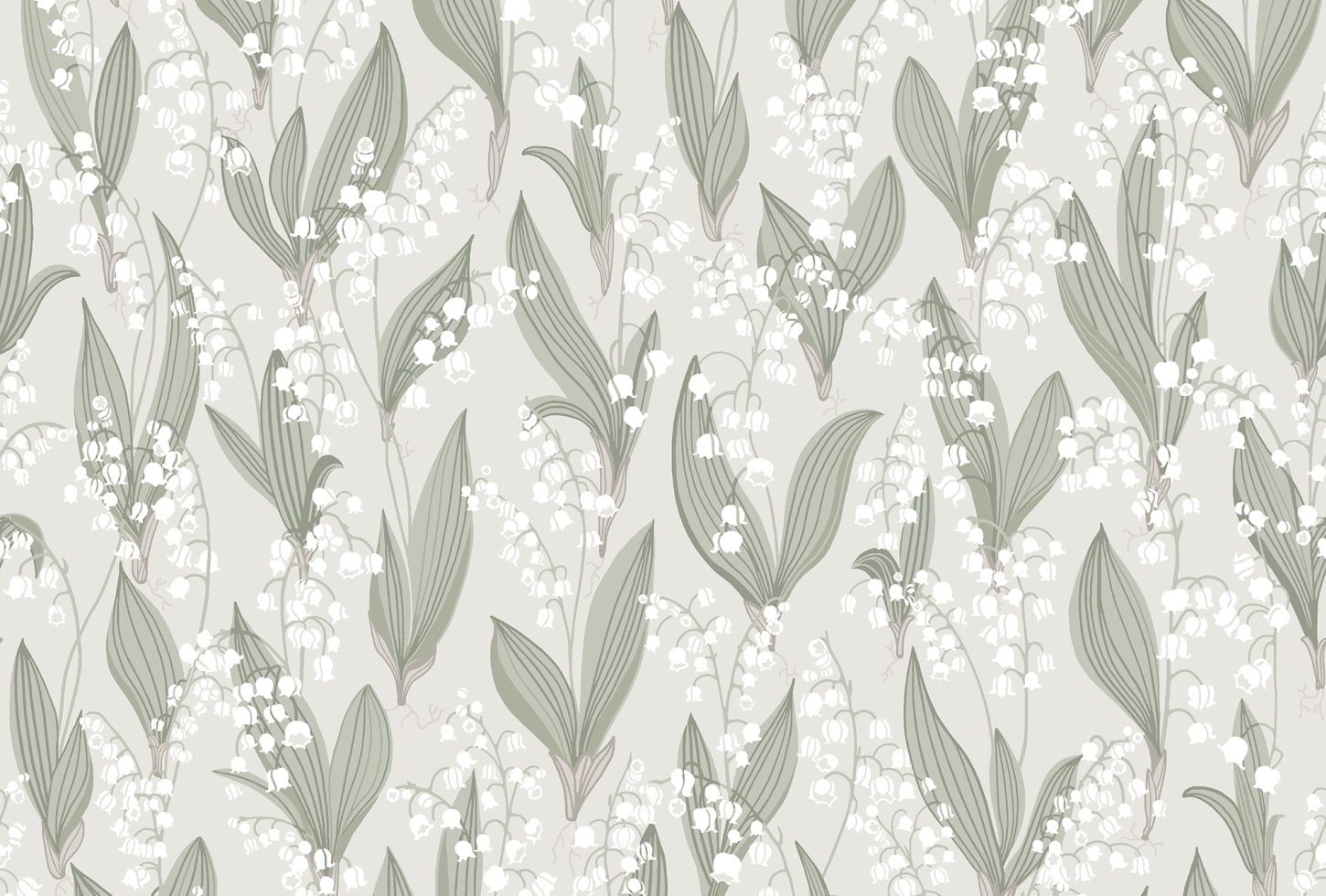 Sandberg tapeet Liljekonvalj, Spring Green 479-18