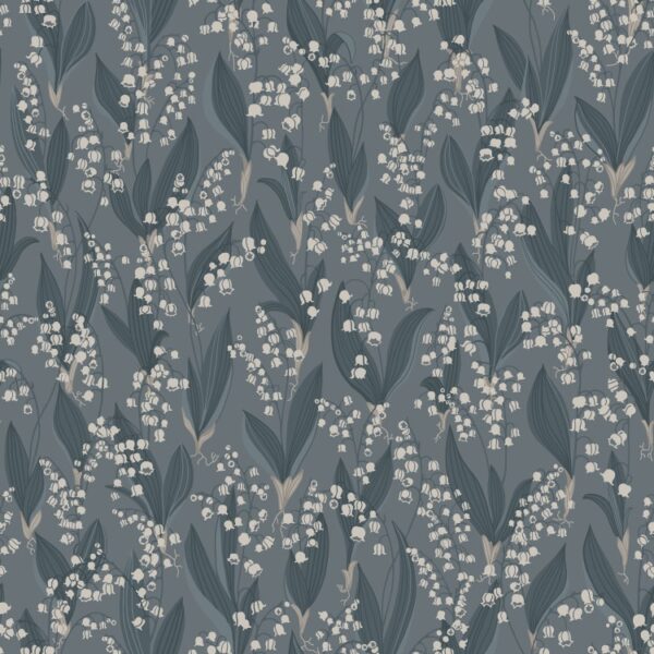 Sandberg tapeet Liljekonvalj, Indigo Blue 479-56