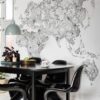 Sandberg pilttapeet World Map, Black 630-09