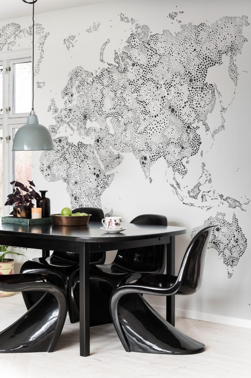 Sandberg pilttapeet World Map, Black 630-09