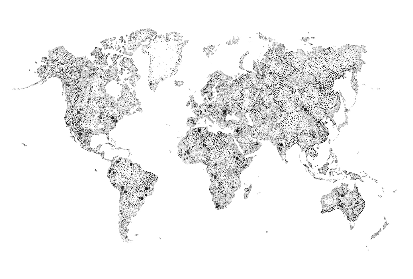 Sandberg pilttapeet World Map, Black 630-09