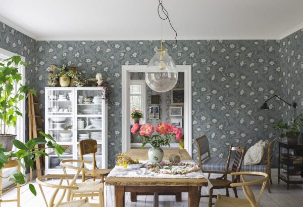 Sandberg tapeet Charlotta Petrol 830-66