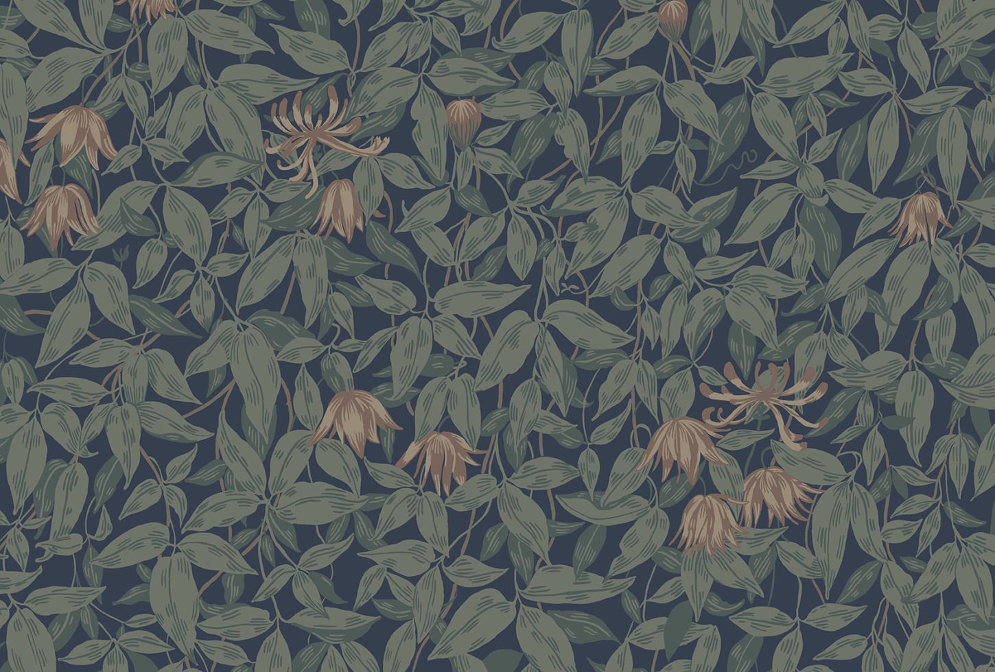 Sandberg tapeet Linnea, Midnight Blue 838-76