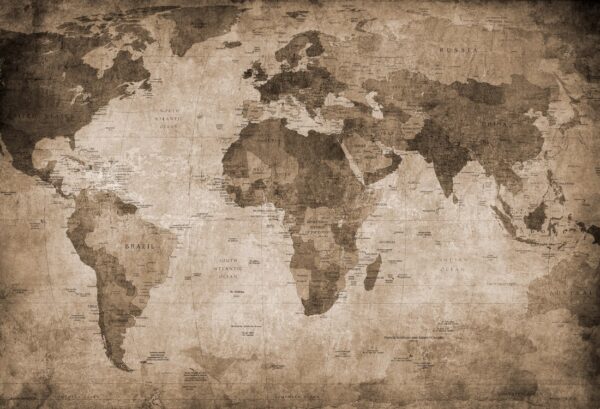 Rebel Walls pilttapeet World Map, Brown R10772