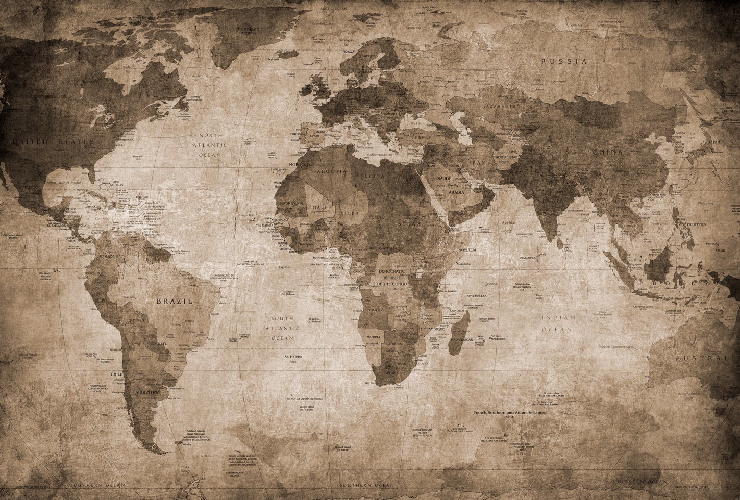 Rebel Walls pilttapeet World Map, Brown R10772