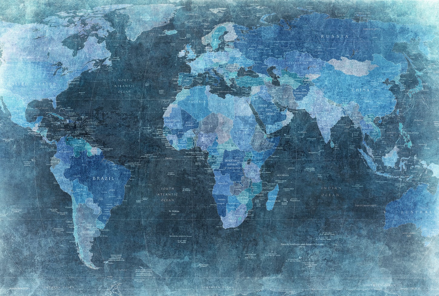 Rebel Walls pilttapeet World Map, Blue R10773