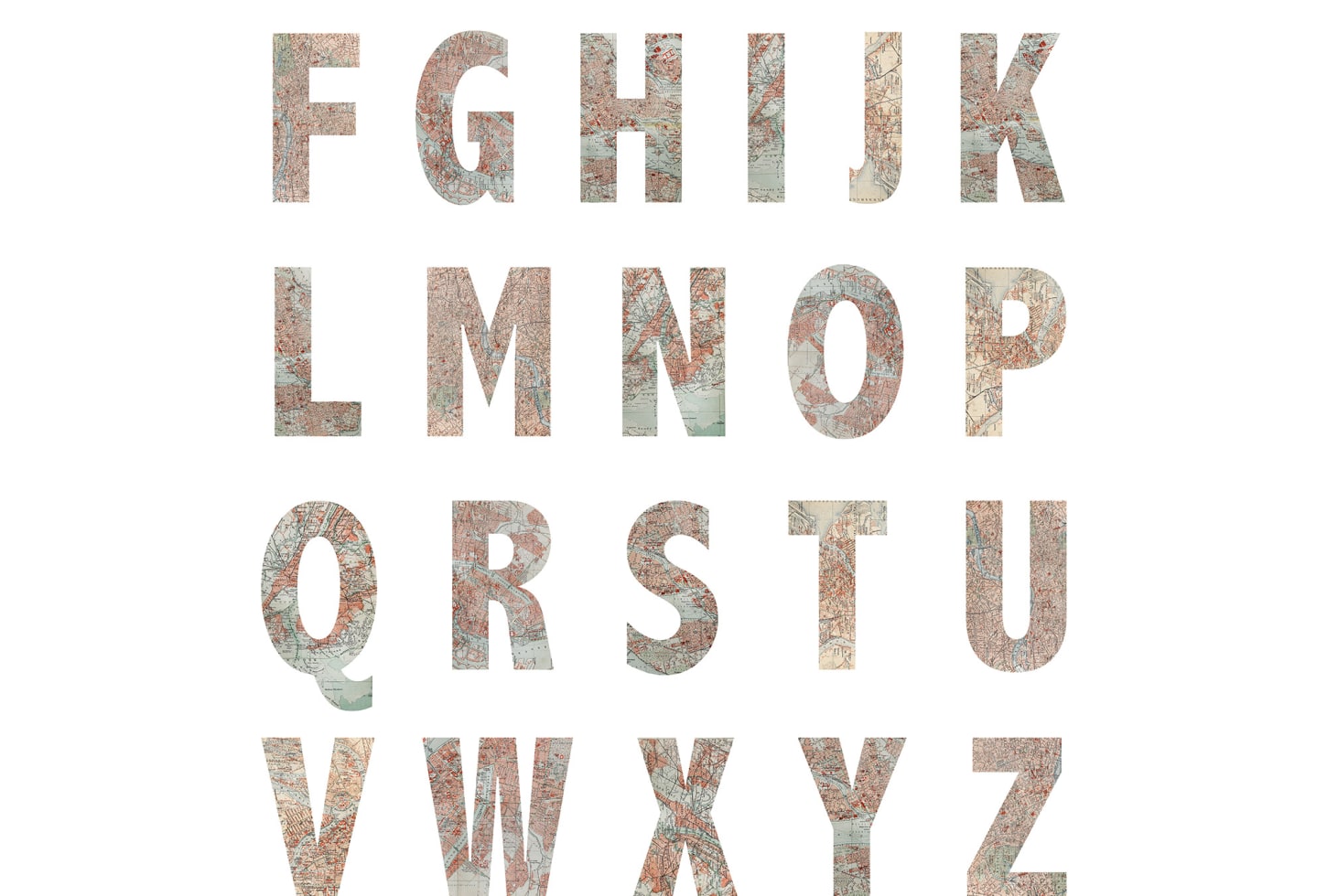 Rebel Walls pilttapeet Map Alphabet R10891