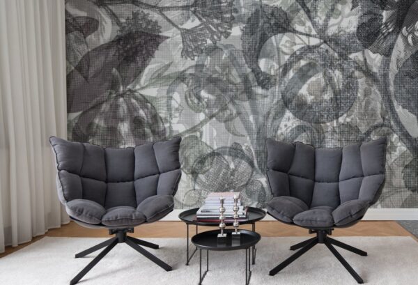 Rebel Walls pilttapeet Jelly Belly Plants, Black & White R12023