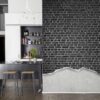 Rebel Walls pilttapeet Well-Worn Brick Wall, Black R12222
