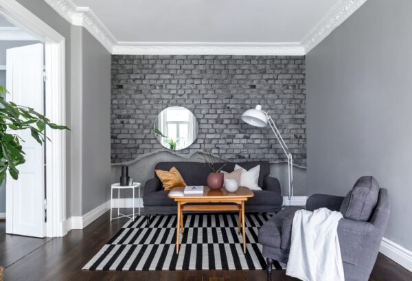 Rebel Walls pilttapeet Well-Worn Brick Wall, White R12224