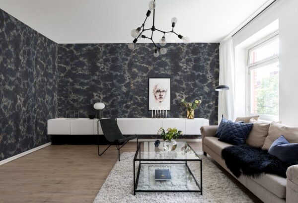 Rebel Walls pilttapeet Flow, Dark Blue R12571