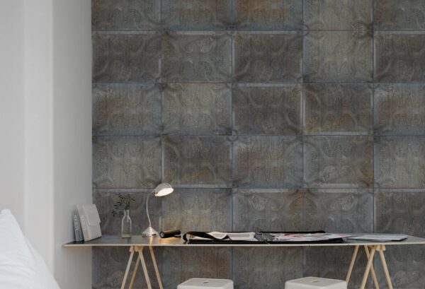 Rebel Walls pilttapeet Tin Plates, Black R12852