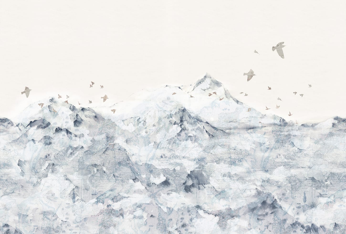 Rebel Walls pilttapeet Paper Mountains, Blue R13872