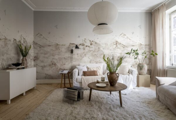 r13873_interior2 Rebel Walls pilttapeet Paper Mountains, Sepia R13873