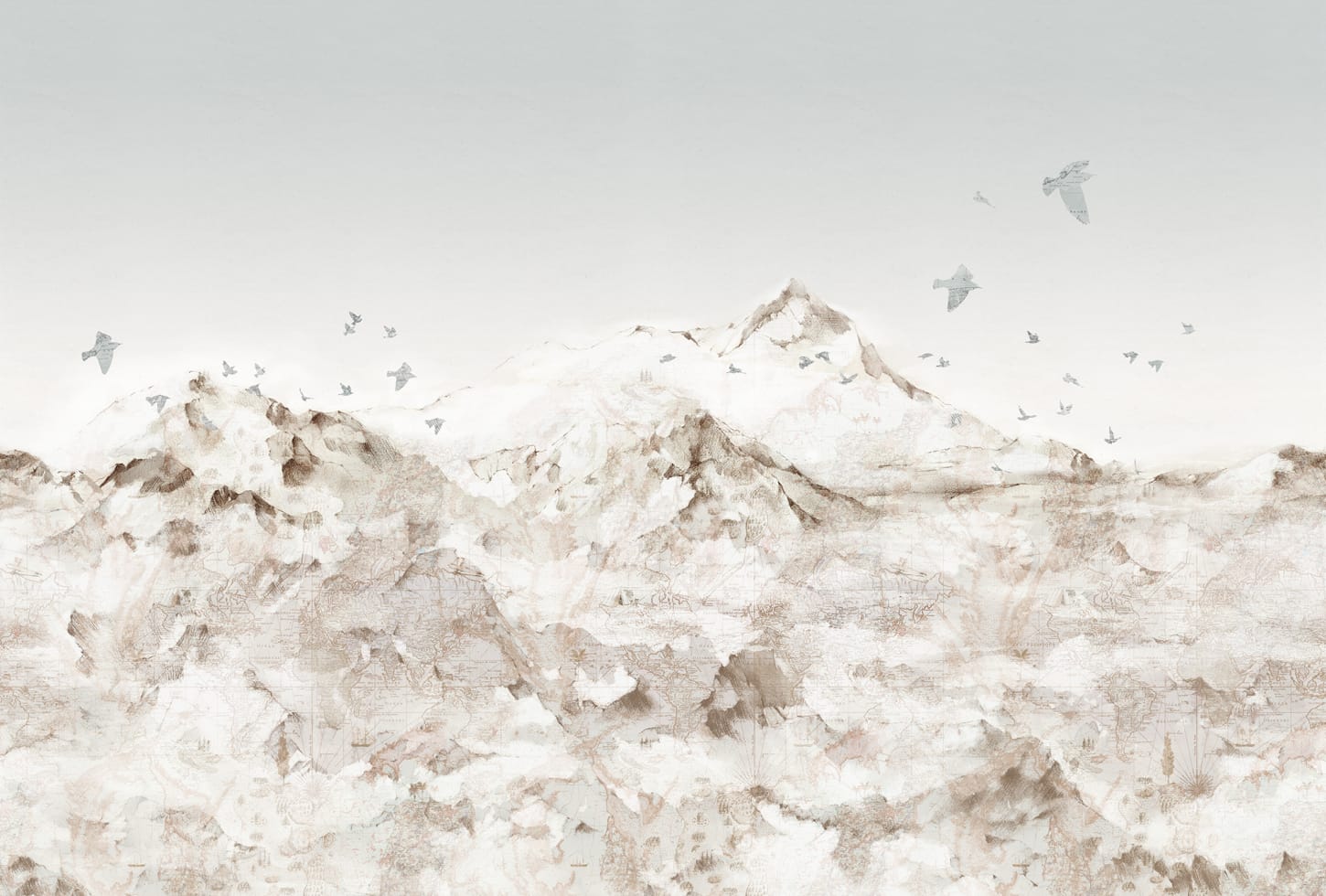 Rebel Walls pilttapeet Paper Mountains, Sepia R13873