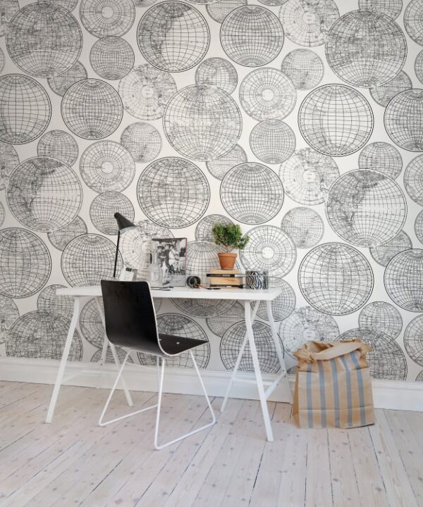 r13882_interior2 Rebel Walls pilttapeet Globes Gathering, Black And White R13882