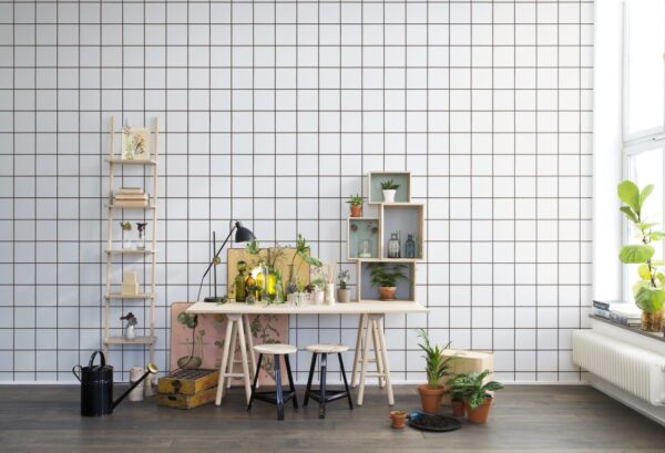 Rebel Walls pilttapeet Climbing Clorofyl, White R13991