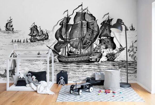 Rebel Walls pilttapeet High Seas, Black R14501