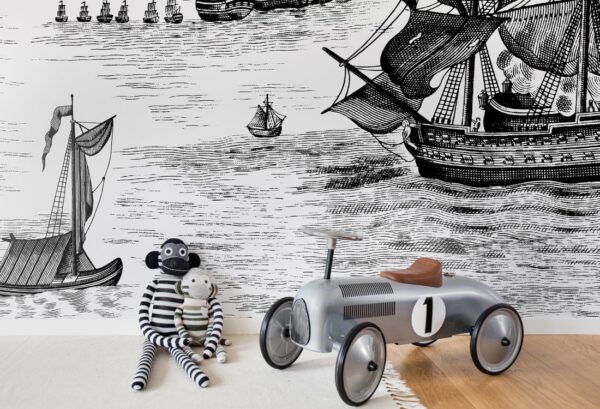 Rebel Walls pilttapeet High Seas, Black R14501