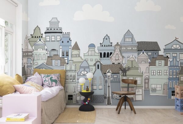 Rebel Walls pilttapeet London Houses, Blue R14603