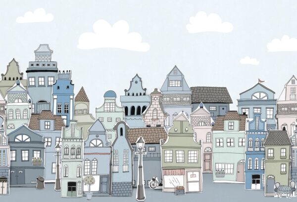Rebel Walls pilttapeet London Houses, Blue R14603